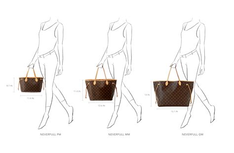 lv neverfull sizes in cm|louis vuitton tote size chart.